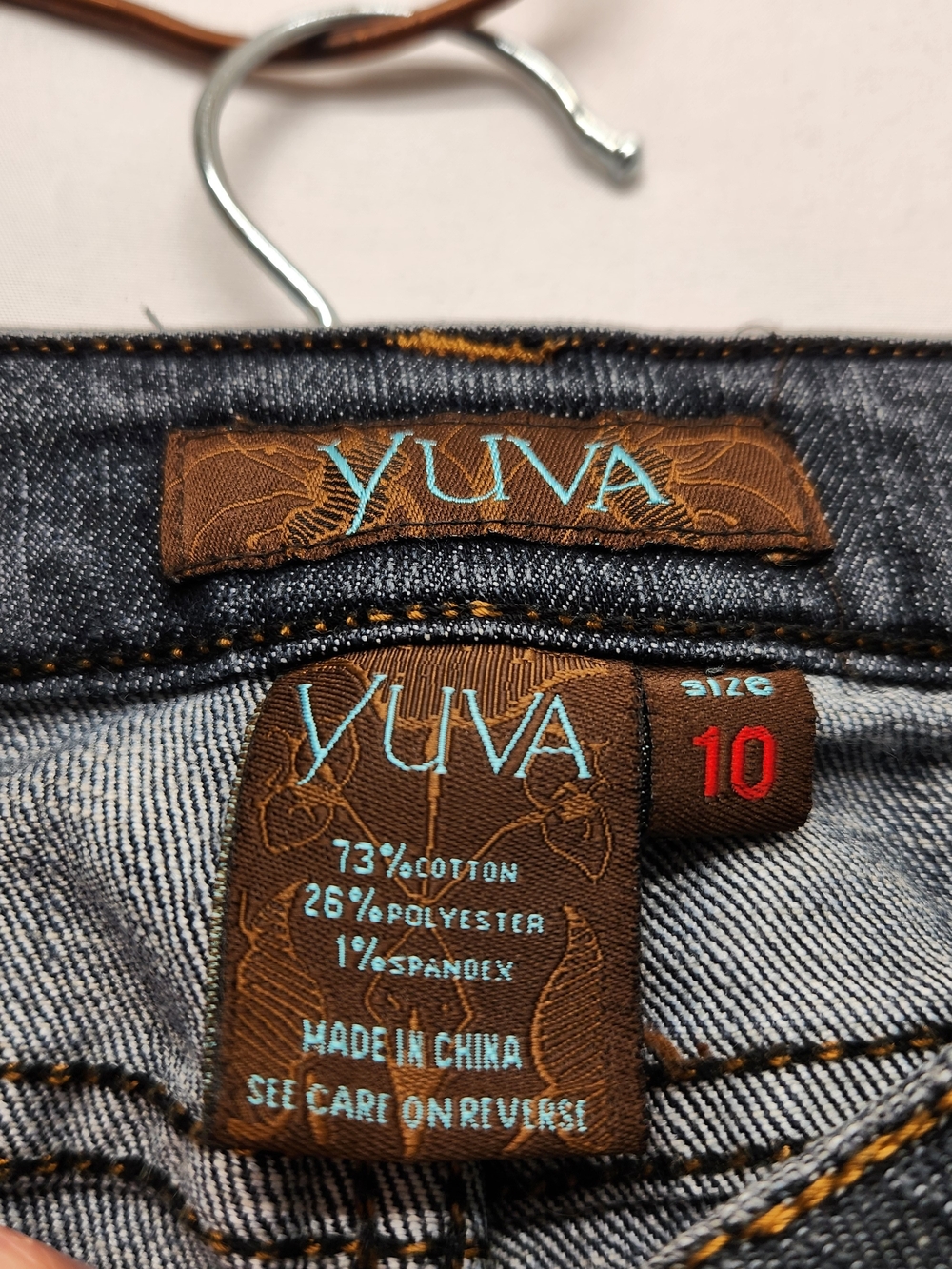 ⭐️Vintage Yuva Dark Wash Denim Bermuda Shorts Jorts Capris Y2K Size 10 - Picture 7 of 13